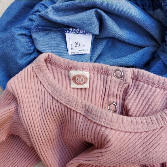 NWOT Ruffle Ribbed Bodysuit and Paper Bag Waist Pants Size 12-18 Months - Picture 7 of 10